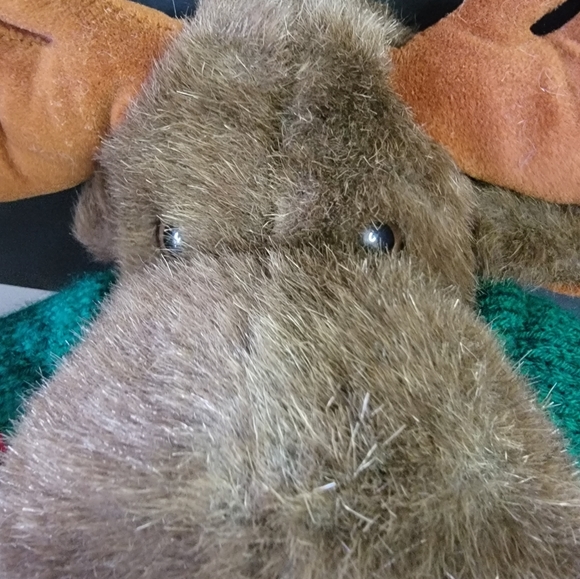 Vintage Christmas Holiday Moose Reindeer Plush with Sweater Yangjee - Picture 5 of 12